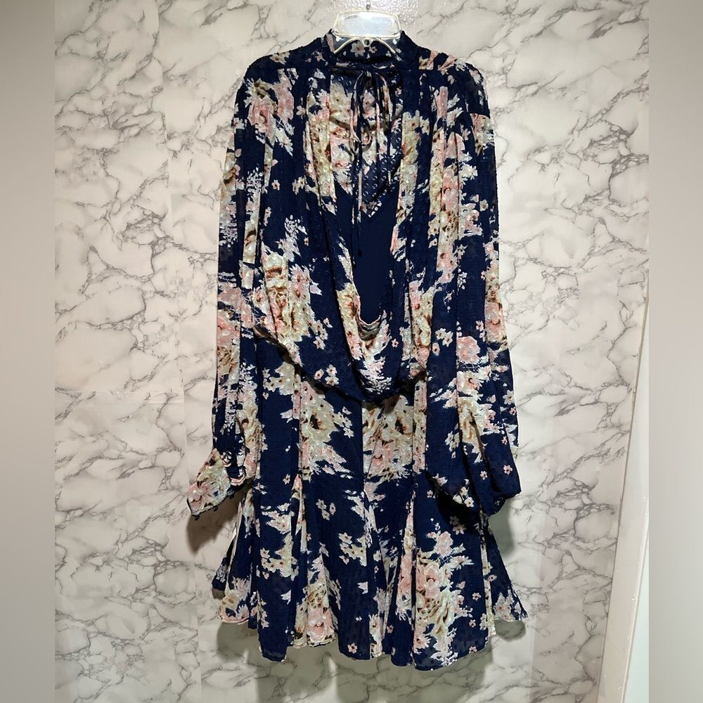 ASOS DESIGN high neck pleated jacquard mini dress Size 16 - Picture 10 of 12